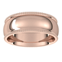 Rose-Gold-7mm-Half-Round-Comfort-Fit-Beaded-Edge-Wedding-Band-Side-View3