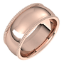 Rose-Gold-8mm-Half-Round-Comfort-Fit-Beaded-Edge-Wedding-Band-Side-View2