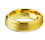 Step-Beveled-Brushed-6mm-Comfort-Fit-Gold-Tungsten-Wedding-Band-Horizontal-View