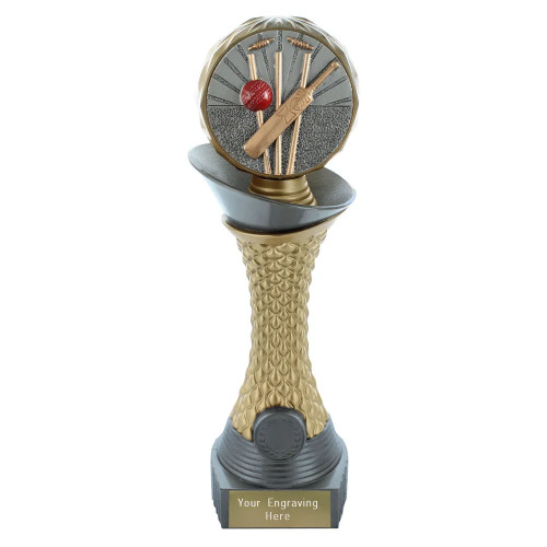 Cricket Trophy Heavyweight Hemisphere Tower Silver & Gold