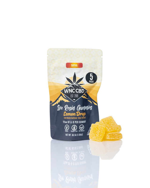 Lemon Drop Delta-9 Live Resin Gummies – 25mg Sour Diesel | WNC