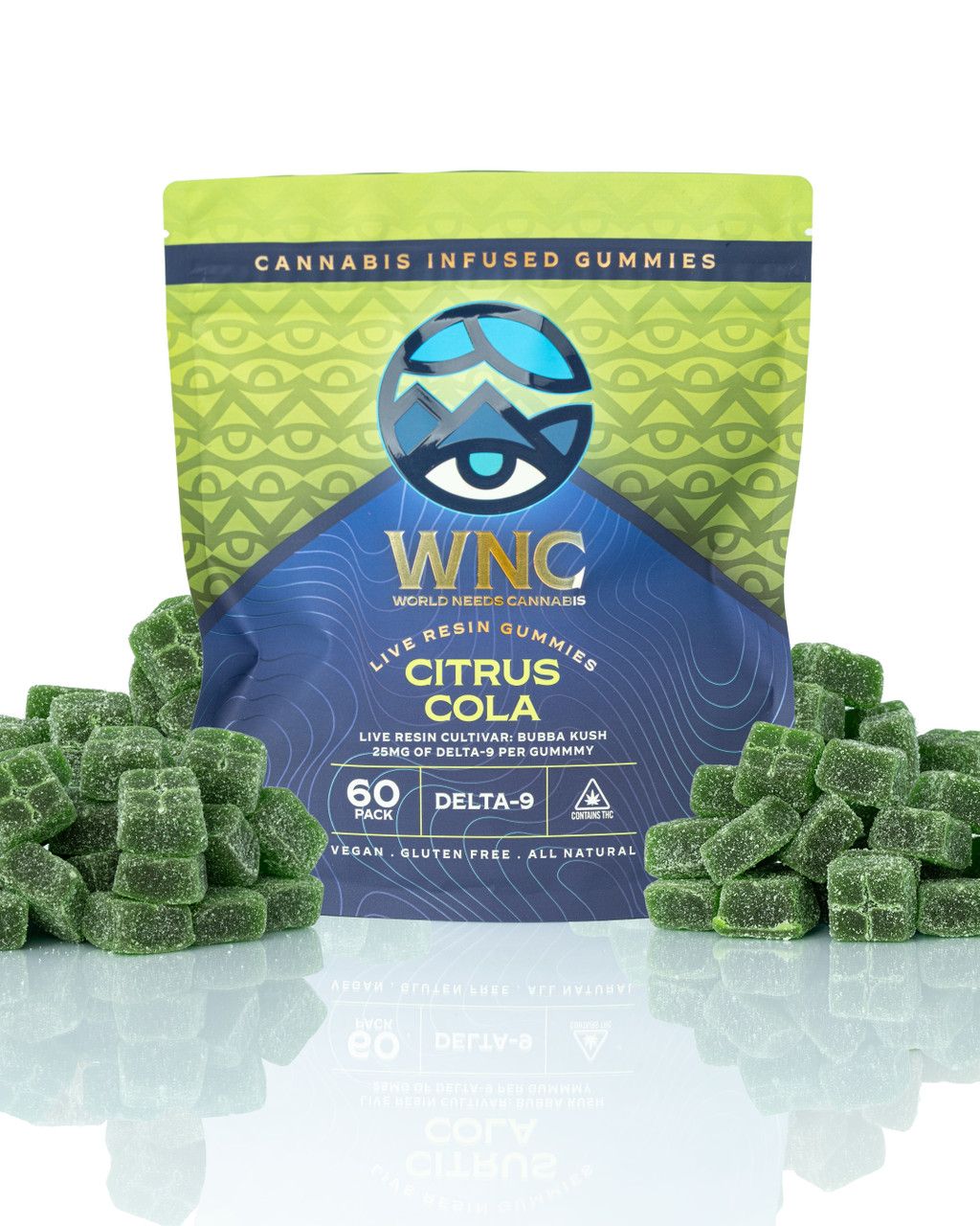 Citrus Cola Delta-9 Live Resin Gummies – 25mg Bubba Kush | WNC