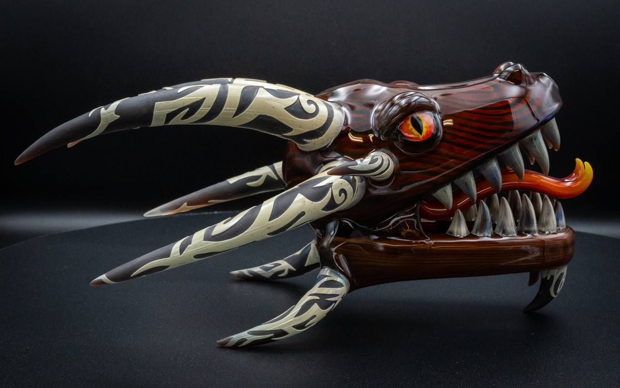 Dragon Head Glass Pipe – Red Collab Art | WNC CBD
