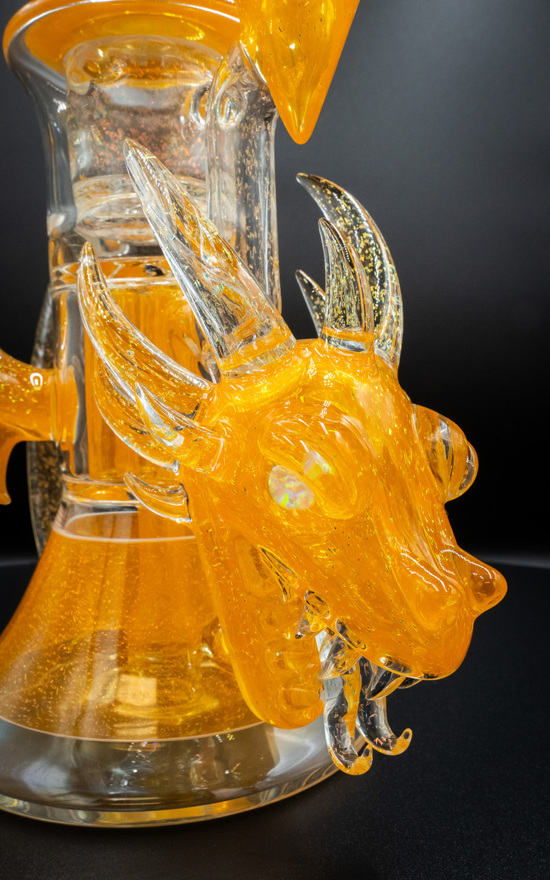 Golden Dragon Pillar – Glass Art by Scoz & SubliminalSubliminal