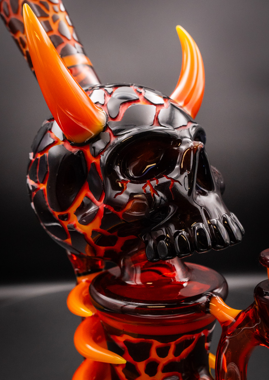 Horned Magma Skull Cycler – Glass Art Collab | WNC CBD