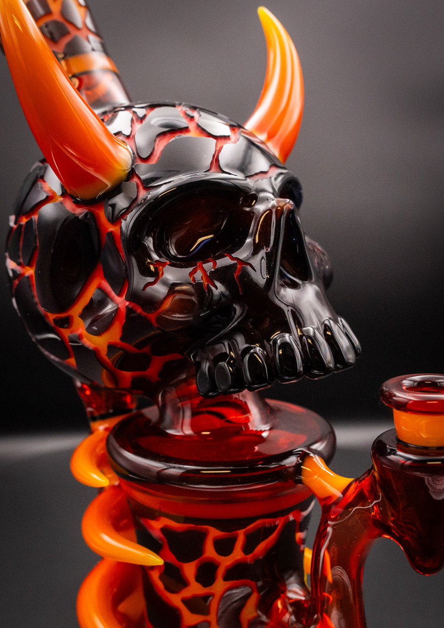 Horned Magma Skull Cycler – Glass Art Collab | WNC CBD