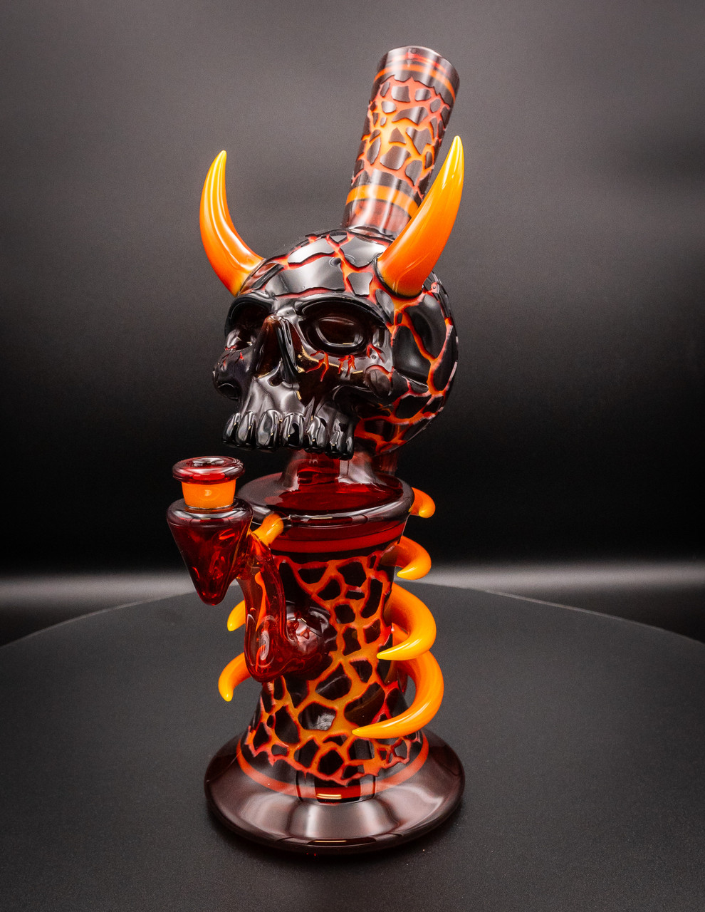 Horned Magma Skull Cycler – Glass Art Collab | WNC CBD