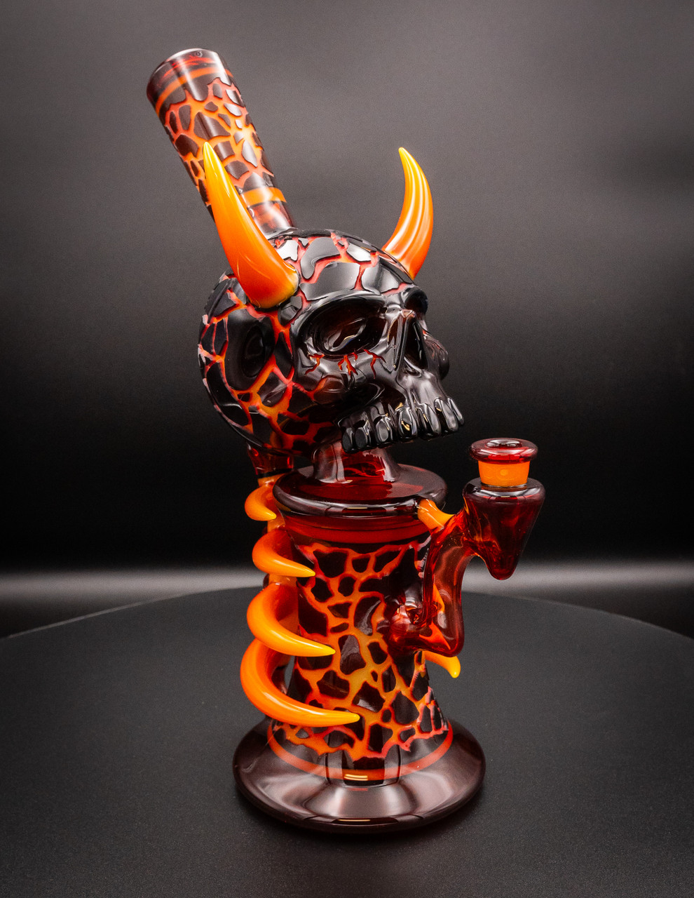 Horned Magma Skull Cycler – Glass Art Collab | WNC CBD