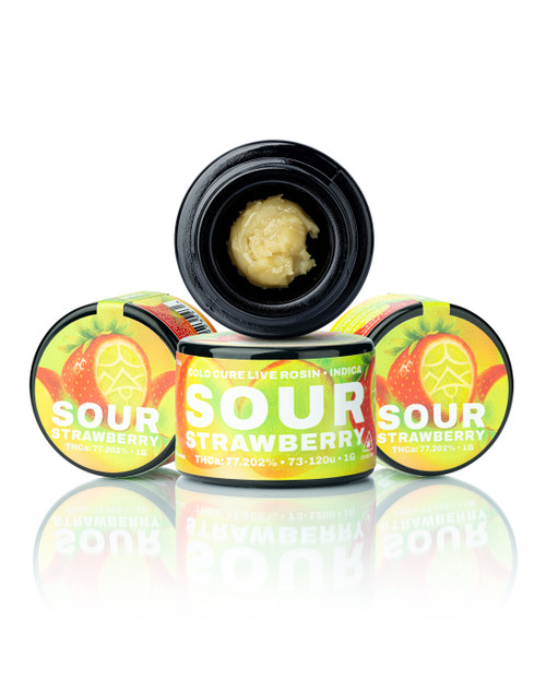 Sour Strawberry Cold Cure Live Rosin (77.202% THCa)