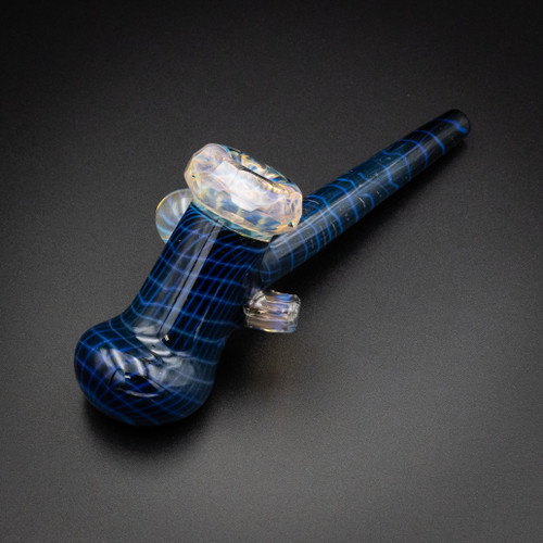 Swank Galaxy Hammer pipe in blue glass with cosmic pattern, part of Glass Accessories collection.