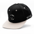 WNC World Needs Cannabis snapback hat pictured in black with grey logo and grey bill