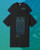 WNC World Needs Cannabis Hazy Night T-Shirt in black with a blue psychedelic design on the back and minimalist WNC logo on front