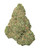 A dense Green Crack cannabis bud, featuring vibrant light-green foliage, orange pistils, and a frosty dusting of glistening trichomes