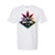 WNC CBD Rainbow Logo Shirt in white featuring a colorful rainbow CBD leaf and logo design.