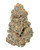 Frosted Enigma Indoor THCa Flower, dense trichomes, orange hairs, and hints of green and purple.