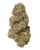 A dense Permanent Marker cannabis bud, displaying olive green and deep purple foliage intertwined with bright orange pistils and heavily coated in sparkling white crystal trichomes 