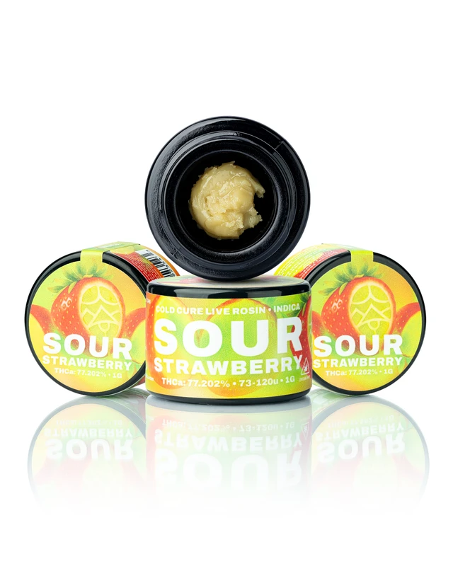 Sour Strawberry Cold Cure Live Rosin (77.202% THCa) THCA flower — WNC CBD