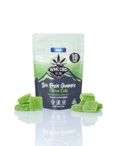 Citrus Cola Delta-9 Live Resin Gummies – 25mg Bubba Kush | WNC CBD