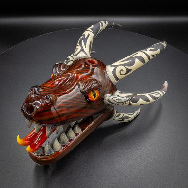 Dragon Head Glass Pipe – Red Collab Art | WNC CBD