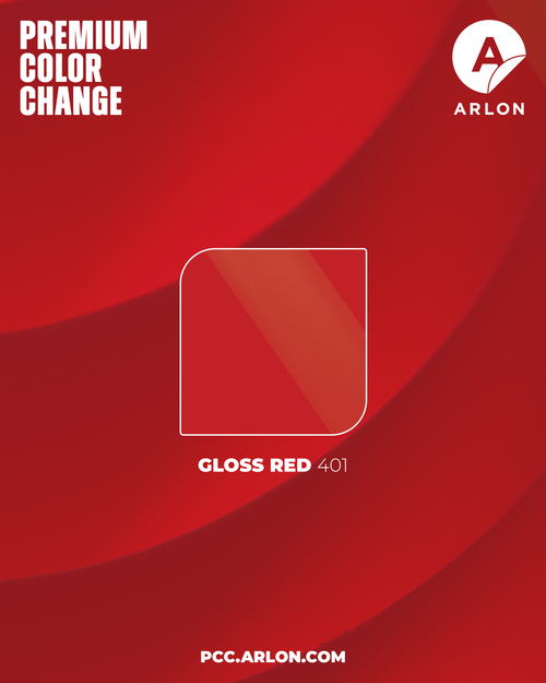 Arlon PCC #401 Gloss Red vehicle wrap film with vibrant high-gloss red finish