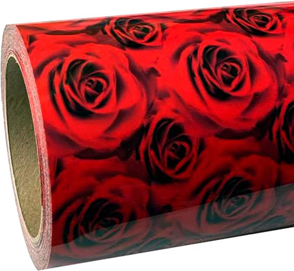 Thermoflex Fashion Patterns 12" Roll, Iron on Heat Transfer Vinyl Roll, HTV (Roses, 5 Feet)