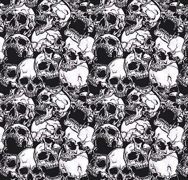 Thermoflex Fashion Patterns 12" Roll, Iron on Heat Transfer Vinyl Roll, HTV (Skulls, 5 Feet)