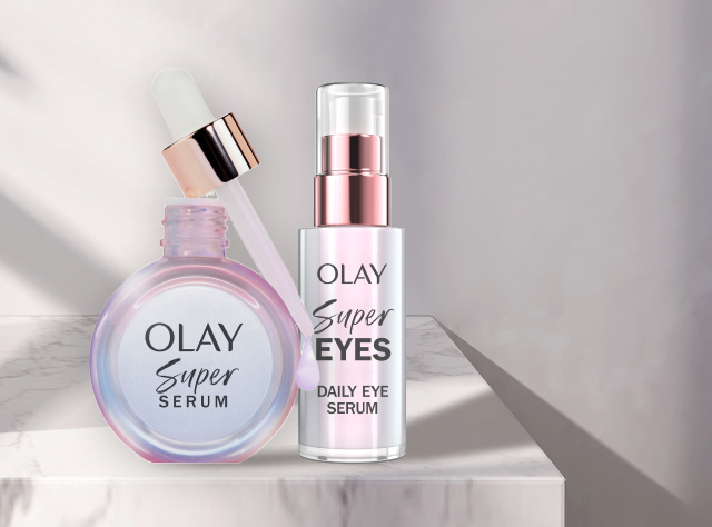 1 bottle of Olay Super Serum and 1 bottle of Olay Super Eyes and discount code 12OFFSC