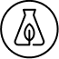 "Icon of a beaker with a leaf inside it indicating to apply broad spectrum SPF liberally.