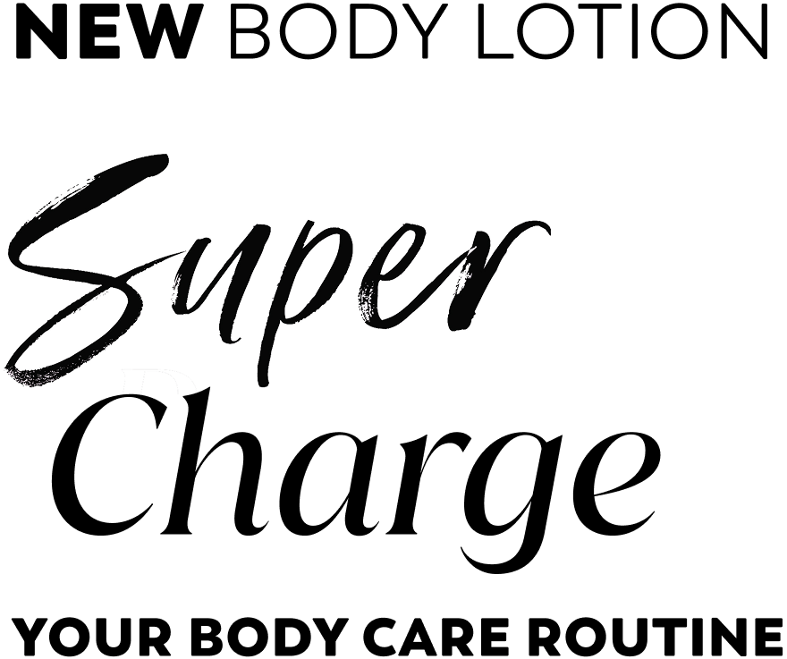 Text logo describing the newly released Olay Super Serum Body Lotion here to super charge your body routine Text logo describing the newly released Olay Super Serum Body Lotion here to super charge your body routine