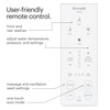 Brondell Swash SE600 remote control with front and rear wash, temperature, pressure, nozzle position, massage, and auto mode controls.