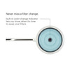 Pearl H625 countertop water filtration system top view with filter change indicator.  copy:  Never miss a filter change.  built-in color-change indicator lets you know when it's time to swap your filters.