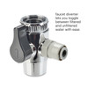 Pearl H625 countertop water filtration system T-valve part.  copy:  faucet diverter lets you toggle between filtered and unfiltered water with ease.