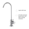 Brondell Circle RC100 chrome filtered water faucet featuring a rapid refill rate and built-in LED filter-change indicator for convenient maintenance.