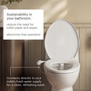 PureSpa bidet attachment connects to the toilet's fresh water supply, operates without electricity, and reduces the need for toilet paper and wipes.