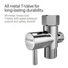 Brondell PureSpa Luxury Hand-held Bidet Sprayer PS-80 all-metal brass-core T-valve with water pressure control and safety shutoff.
