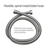 Brondell PureSpa Luxury Hand-held Bidet Sprayer PS-80 flexible spiral-metal bidet hose with an inner-woven core designed for flexibility and durability.