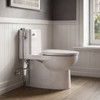 Brondell PureSpa Luxury Hand-held Bidet Sprayer PS-80 installed beside a toilet with stainless steel hose and convenient tank-mounted holster.