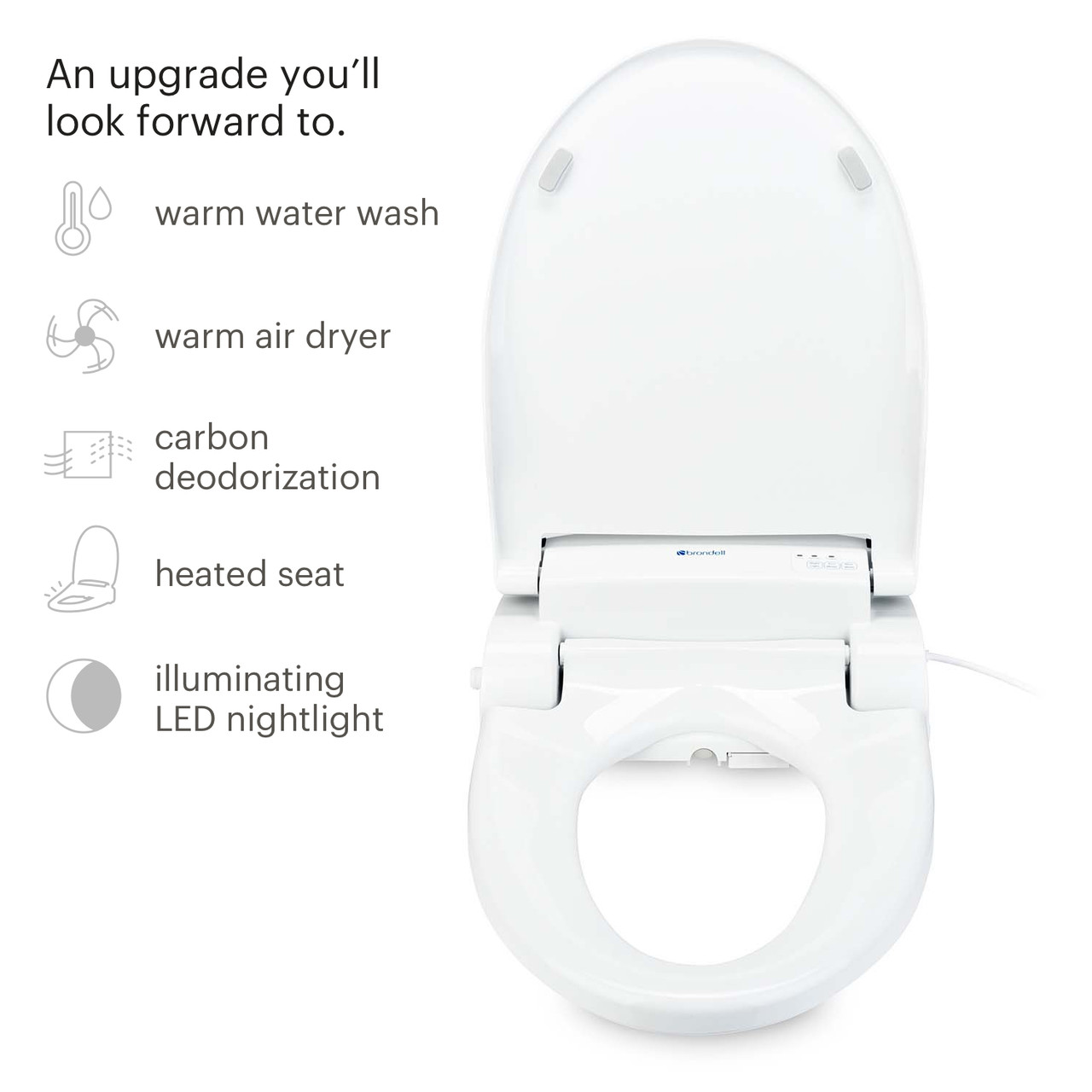 Brondell Swash SE600 Bidet Toilet Seat For Round Toilets And Brondell