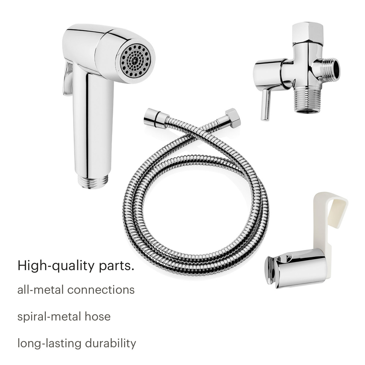 Brondell CleanSpa CSL-40 - Spruzzatore Per Bidet Shattaf A Mano - Testina In Acciaio Inox - Colore Argento - Igiene Personale Per WC
