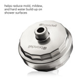 Brondell VivaSpring compact shower filter from a side view