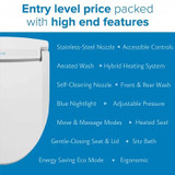 Brondell Swash LT89 Advanced Bidet Toilet Seat with Side Arm Control features listed