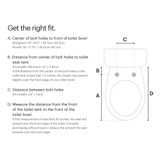 Brondell Swash SE400 bidet toilet seat side arm control dimensions infographic to help customers determine which shape to order to best fit their existing toilet.