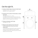 Brondell Swash SE600 bidet toilet seat measurement & fit guide infographic helps users measure to determine which shape to purchase to best fit their existing toilet