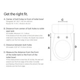 Infographic to find the right size for your Brondell Swash S1400 bidet toilet seat helps guide customers how to measure to determine which shape to order to best fit your existing toilet.