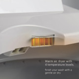 Swash 1400 Luxury Bidet Toilet Seat with Remote Control, featuring a warm air dryer with 4 temperature settings for a gentle, hands-free drying experience.