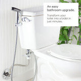 Brondell CleanSpa easy hand-held bidet sprayer installed on the bathroom