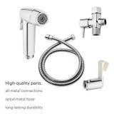 Brondell CleanSpa easy hand-held bidet sprayer parts.  copy:  High-quality parts.  all-metal connections, spiral-metal hose, long-lasting durability