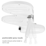 Brondell SouthSpa essential left-handed bidet attachment nozzle. copy:  positionable spray nozzle retracts when bidet is not in use.