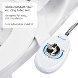 Brondell SouthSpa essential left-handed bidet attachment control from a side view