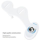 Brondell SouthSpa essential left-handed bidet attachment.  copy: high-quality construction designed for lasting-durability.